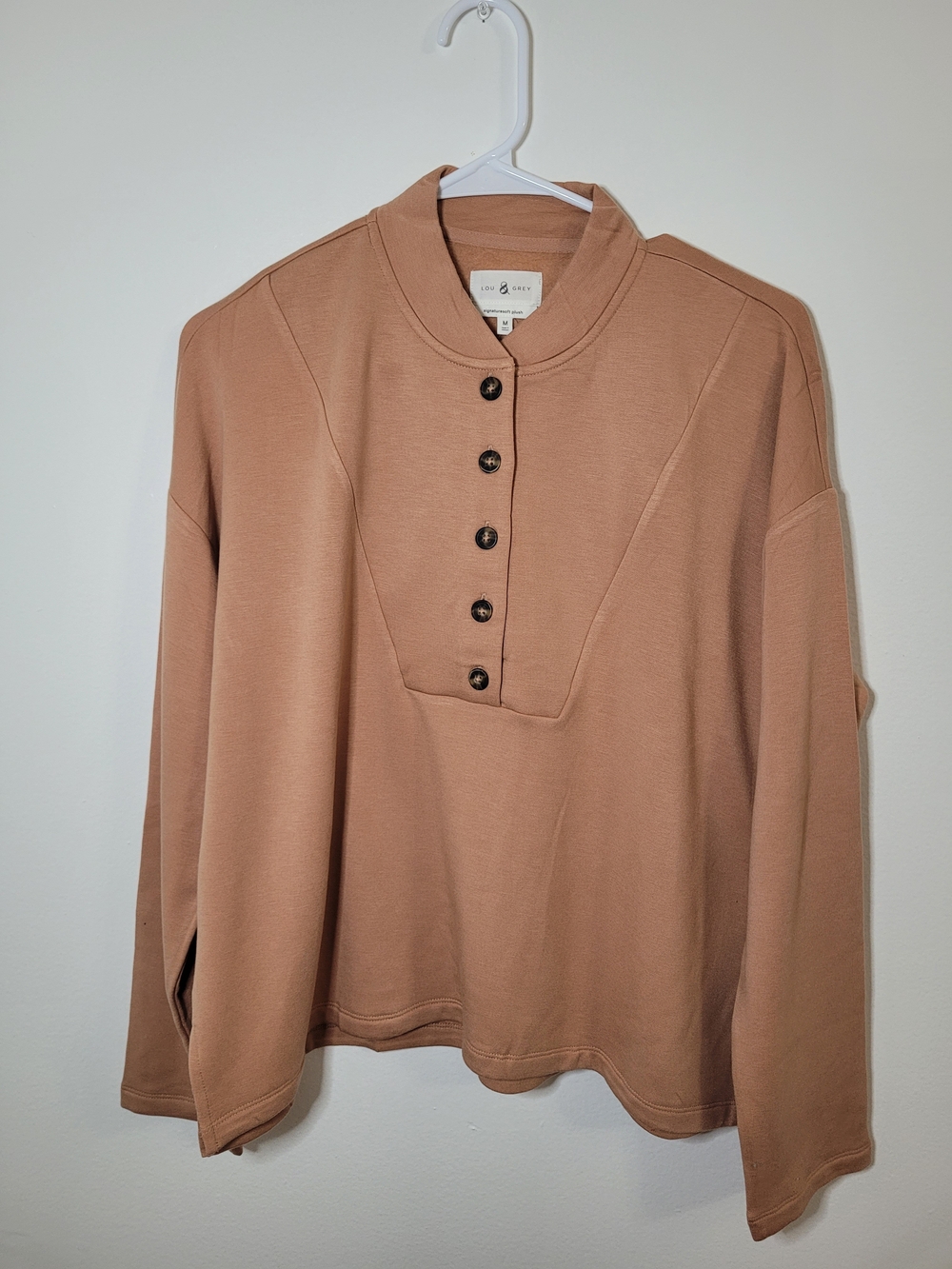 Lou And Grey Signature Soft Plush Henley Top Size Medium BNWT